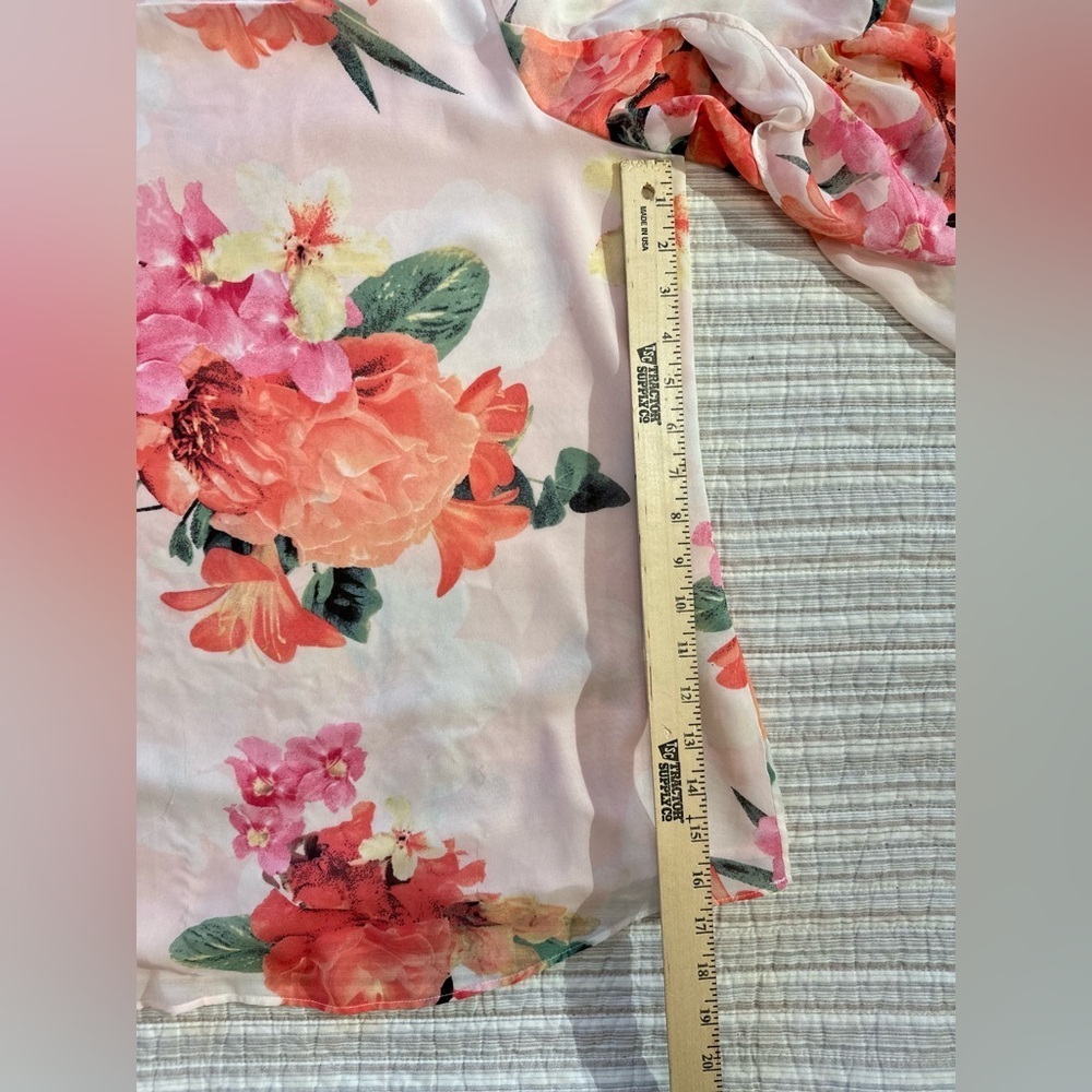 Calvin Klein Pink And Floral Flowy Top, Size L - Picture 6 of 12